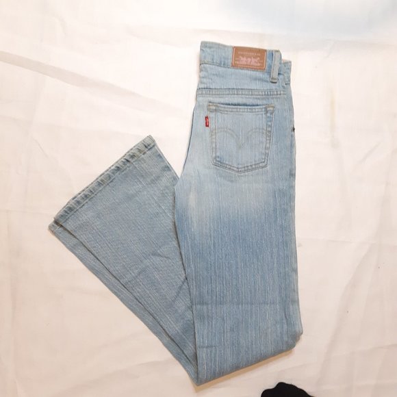 Girls LEVIS 517 Slim Stretch Flare Denim Jeans Size 14 Slim NWT Adjustable - Picture 11 of 15
